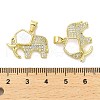 Brass Micro Pave Clear Cubic Zirconia Pendants KK-K365-12B-G-3