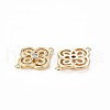 Brass Micro Pave Clear Cubic Zirconia Connector Charms X-KK-S356-712-2