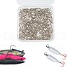 SUPERFINDINGS 100Pcs Brass with Stainless Steel Fishing Fishhook Connector Clasp FIND-FH0010-48P-4