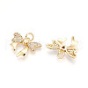 Brass Micro Pave Cubic Zirconia Pendants KK-N257-40G-2