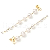Mother's Day Jewellery Shell Pearl Round Stud Earrings for Women EJEW-JE06195-02-4
