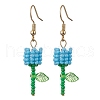 Grade A Round Glass Seed Beads Flower Dangle Earrings EJEW-MZ00451-05-2