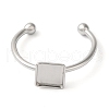 Non-Tarnish 304 Stainless Steel Open Cuff Ring Components STAS-I306-03P-2