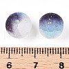 Frosted Baking Painted Crackle Glass Beads with Glitter Powder X1-DGLA-T004-01J-3