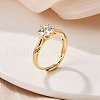 Brass Micro Pave Clear Cubic Zirconia Finger Rings for Women RJEW-U049-05G-1