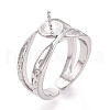 Brass Cuff Ring Settings KK-T076-39G-1