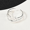 925 Sterling Silver Adjustable Cuff Rings for Women RJEW-G351-02S-3