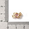Brass Pave Glass Connector Charms KK-C062-039G-02-3