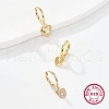 3 Pair 3 Style Cubic Zirconia Heart Dangle Hoop Earrings for Women EJEW-F317-08G-2