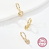 3 Pcs 3 Style Cubic Zirconia Heart Dangle Hoop Earrings for Women EJEW-F317-08G-2