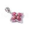 Dyed Synthetic Imperial Jasper & Glass Seed Beaded Star European Dangle Charms PALLOY-MZ00693-02-3