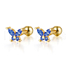 925 Sterling Silver Clear Cubic Zirconia Butterfly Stud Earrings DC8274-4-2