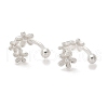 S999 Sterling Silver Stud Earrings for Women EJEW-K303-04S-4