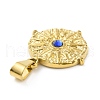 PVD Vacuum Plating 304 Stainless Steel with Capri Blue Rhinestones Pendants STAS-G261-14G-3