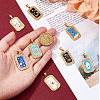 DICOSMETIC 8Pcs 8 Colors Ion Plating(IP) 304 Stainless Steel Pendants STAS-DC0016-24-3