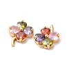 Brass with Colorful Glass Charms KK-G465-12G-2