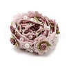 Polyester 3D Flower Lace Trim with Imitaiton Pearl OCOR-XCP0002-69-2