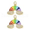 Brass Micro Pave Cubic Zirconia Enamel Pendants KK-L231-03G-1