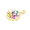 Brass Enamel Pendants KK-Z101-09G-A01-2