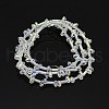 2 Hole Electroplate Glass Oval Bead Strands EGLA-J074-FR05-2