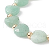 Natural Green Aventurine Heart Beaded Bracelet BJEW-JB08697-03-4