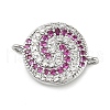 Rack Plating Brass Micro Pave Orchid & Clear Cubic Zirconia Vortex Connector Charms KK-A234-057P-1