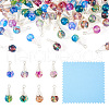 64Pcs 8 Styles Glass & Alloy Pendants PALLOY-TA00177-1