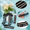 FINGERINSPIRE 4 Yards Chiffon Pleated Lace Ribbon with Plastic Beads OCOR-FG0002-65-5