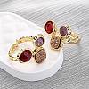Natural Amethyst/Korean Jade/Agate Germ Cuff Rings RJEW-M076-05G-05-4