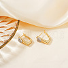 Brass Clear Cubic Zirconia Hoop Earrings PP3741-2-2
