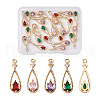 Beadthoven 24Pcs 4 Colors Brass Micro Pave Cubic Zirconia Pendants KK-BT0001-07-1