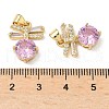 Brass Micro Pave Cubic Zirconia Pendants KK-Q068-29G-3