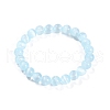 Dyed Natural Selenite Round Beaded Stretch Bracelets for Women G-U005-02G-4