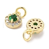 Brass Micro Pave Cubic Zirconia Charms KK-C051-12G-04-2