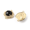 Natural Obsidian Faceted Connector Charms G-H323-03G-08-2