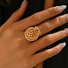 Brass Micro Pave Cubic Zirconia Geometric Adjustable Finger Rings for Women FR4492-2-2