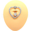 316L Surgical Stainless Steel Micro Pave Clear Cubic Zirconia Curved Barbell Belly Rings WG1E0EA-15-1