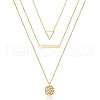 Fashionable Retro Alloy 3 Layered Disc Pendant Necklaces for Sweater Decoration FS-WG087D1-09-2