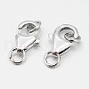 Anti-Tarnish Rhodium Plated 925 Sterling Silver Lobster Claw Clasps STER-O015-D-04-1