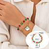Christmas Theme Snowman Alloy Enamel Charm Multi-layered Bracelets WG289FB-09-1