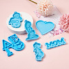Boutigem 6Pcs 6 Style Mother's Day Theme DIY Pendants Silicone Molds DIY-BG0001-37-11