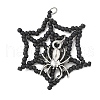 Halloween Theme Spider Web Glass Seed Beads Pendants PALLOY-MZ00779-01-1