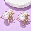 304 Stainless Steel & ABS Plastic Imitation Pearl Spider Stud Earrings EJEW-S253-20G-5