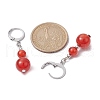 Round Natural Gemstone Dangle Earrings EJEW-JE05536-4