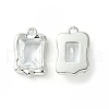 Brass Micro Pave Clear Cubic Zirconia Charms KK-L208-08P-1