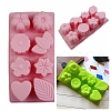 Leaf & Flower & Heart Food Grade Silicone Fondant Molds SOAP-PW0001-062-1