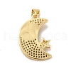 Rack Plating Brass Micro Pave Clear Cubic Zirconia Pendants LAMP-A153-01G-08-3
