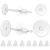 Beebeecraft 800Pcs 2 Styles  304 Stainless Steel Flat Round Blank Peg Stud Earring Findings FIND-BBC0003-52-1