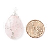 Natural Rose Quartz Pendants PALLOY-JF01307-02-2