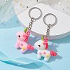 2Pcs 2 Colors Cartoon Unicorn PVC Plastic Keychain KEYC-JKC00676-2